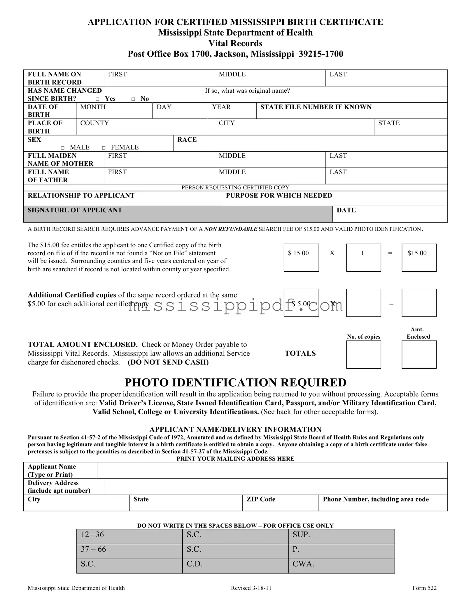 Get 522 Mississippi Form