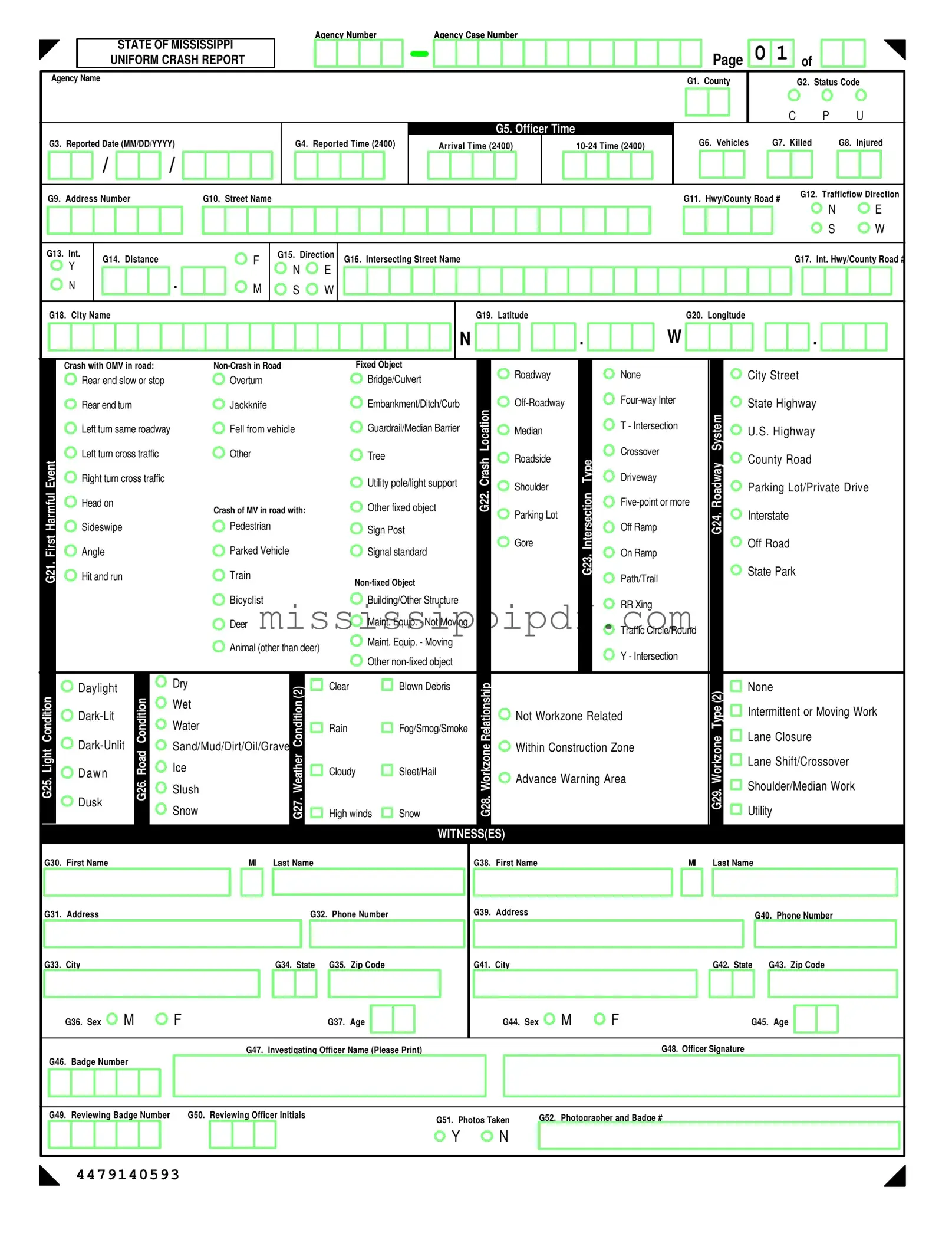 Get Mississippi Accident Report Form